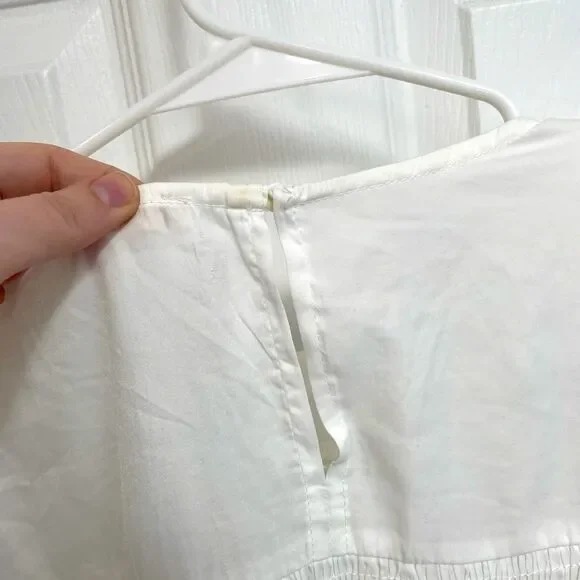 Impeccable Pig White Cropped Long Sleeve Elastic Waist Crew Neck Women’s Size M - Picture 3 of 7